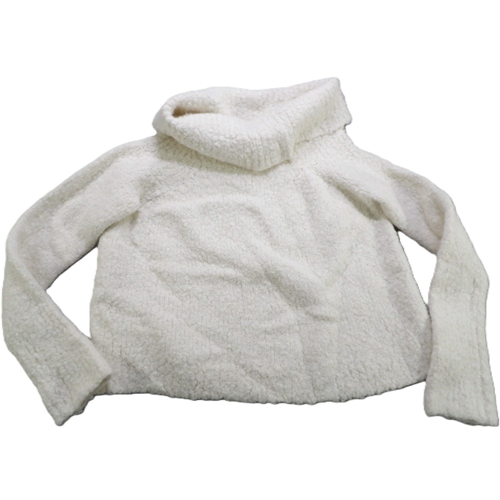 Cinq a Sept Cowl Neck Fuzzy Sweater Wool Alpaca Blend Ivory Women Medium Winter